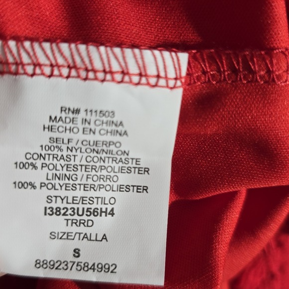 Small Lily Rose Red Lace Dress Mini Spaghetti Strap Lace Overlay Fringe Tassles - Picture 8 of 8